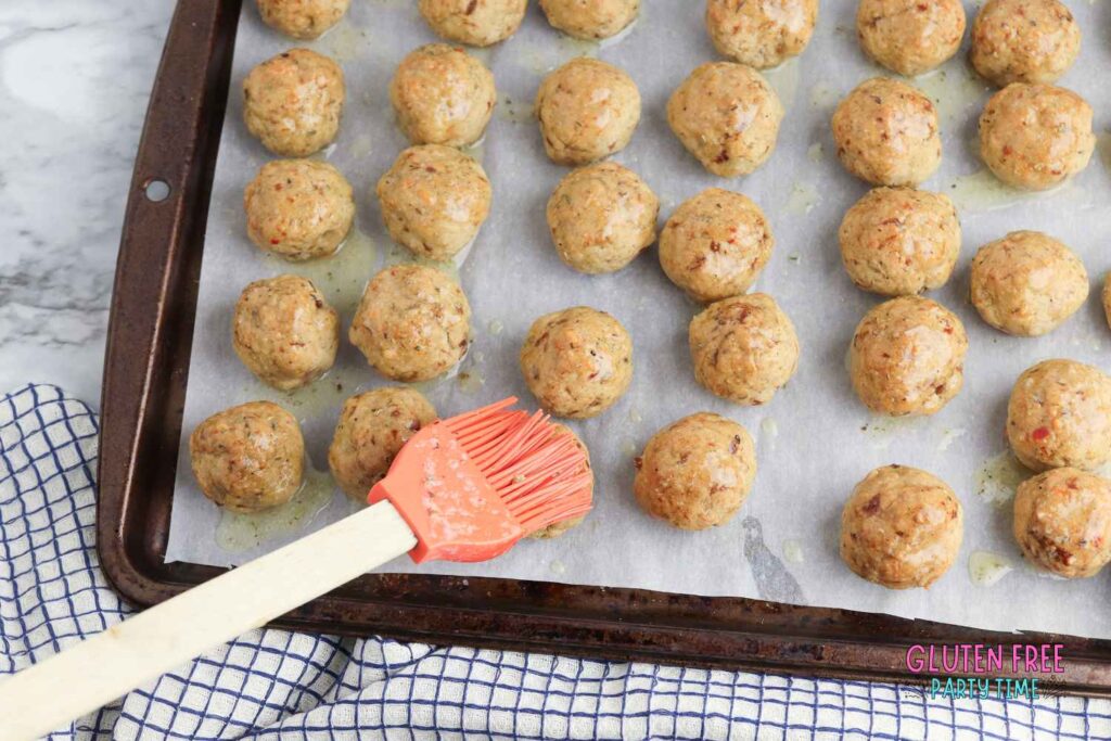 GF sausage balls with butter