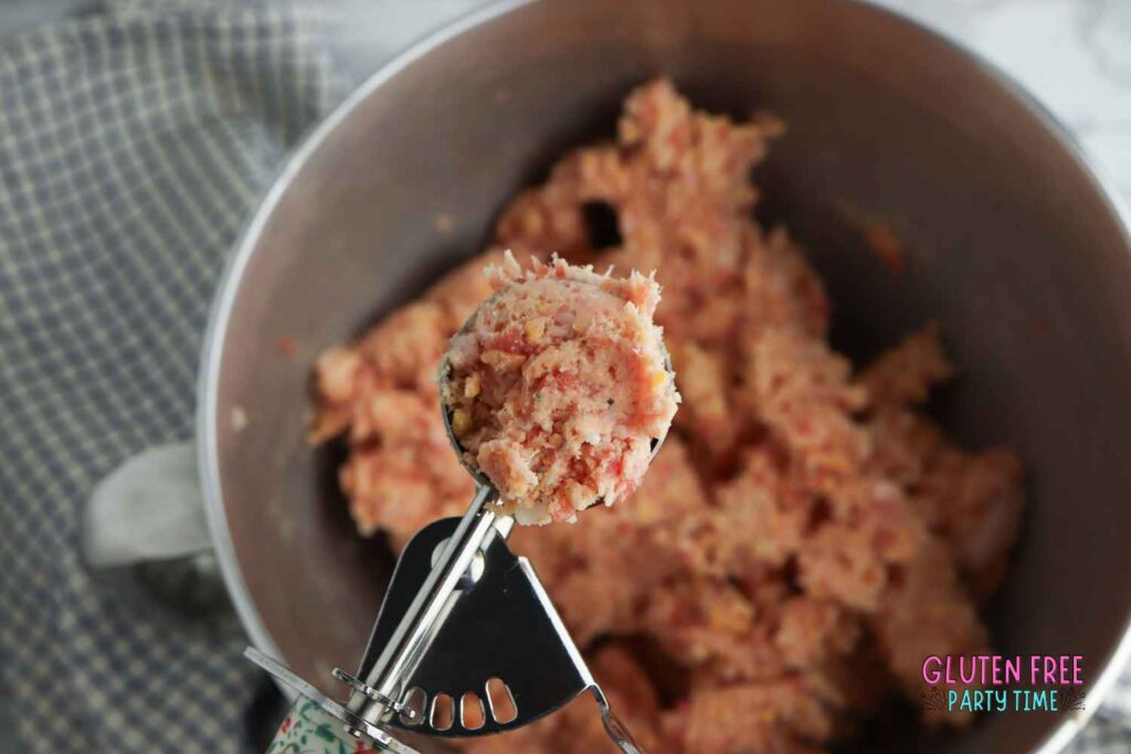 gluten free sausage balls with red lobster mix